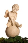 Angel with green leaves isolated